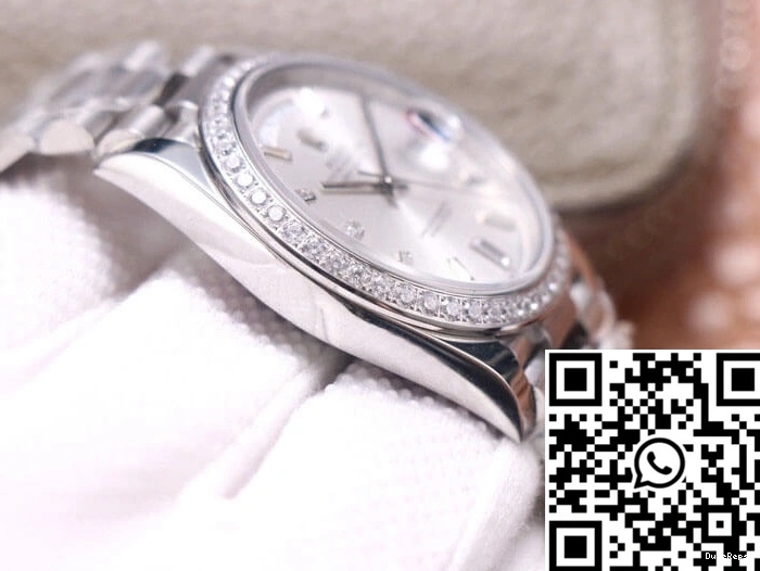 M228349RBR-0001 Diamond Rolex EW Factory Day-Date Silver Dial 0308